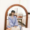 （預購）海天一線！澎袖條紋傘擺洋裝 S/M/L