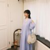 （預購）海天一線！澎袖條紋傘擺洋裝 S/M/L