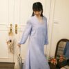 （預購）海天一線！澎袖條紋傘擺洋裝 S/M/L
