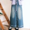 復古童話！雙層流蘇手刷牛仔長裙 S/M/L
