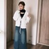 復古童話！雙層流蘇手刷牛仔長裙 S/M/L
