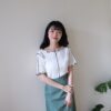 Japan❀清晨雨曦！撞色車線木耳邊上衣 二色售