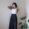 Japan❀不拘小節！車線寬腰帶傘擺牛仔裙S/M/L