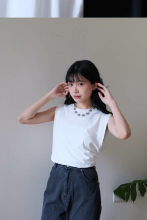 Japan❀明治雪糕！純棉無袖寬版上衣 二色售 M/L