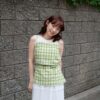nomo ꕤ 花開未滿！露背細肩綁帶背心（S/M/L） 格子