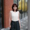 ❗️限量預購❗️ ꕤ 街角漫遊！假兩件彈性棉質bra top （S/M/L）米白
