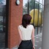 ❗️限量預購❗️ ꕤ 街角漫遊！假兩件彈性棉質bra top （S/M/L）米白