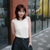 ❗️限量預購❗️ ꕤ 街角漫遊！假兩件彈性棉質bra top （S/M/L）米白