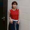 ❗️限量預購❗️ ꕤ 街角漫遊！假兩件彈性棉質bra top （S/M/L）紅