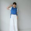 nomo ꕤ  方格日記！側綁帶澎澎背心 藍格子