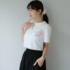 nomo ꕤ  小花飛揚！小花logo格子造型短版上衣 （S/M/L）白