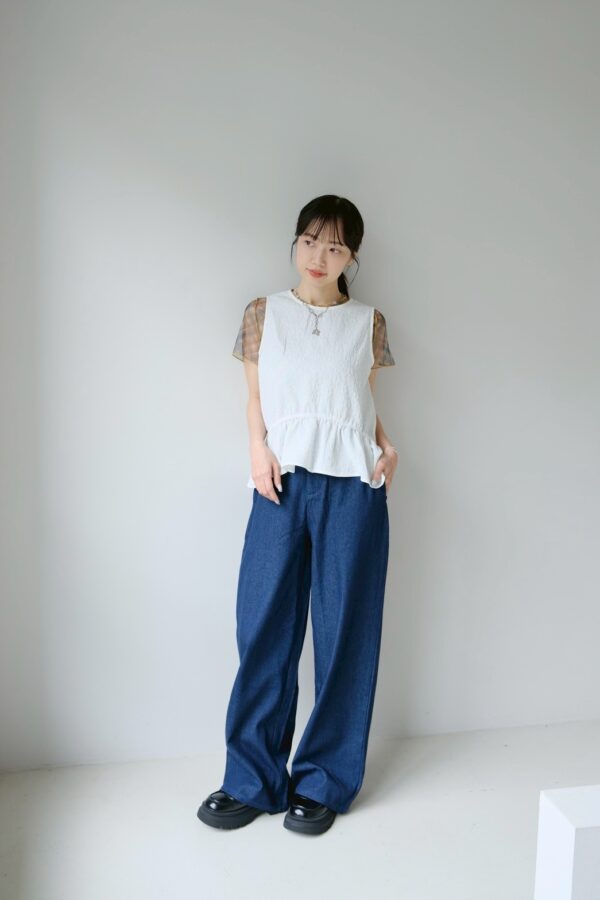 nomo ꕤ  日常堆疊！2way兩件式片裙長褲（S/M/L）牛仔