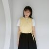 nomo ꕤ  方格日記！側綁帶澎澎背心 黃