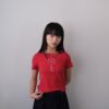 nomo ꕤ 城市微光！光澤印製小花logo短袖T恤（S/M/L） 紅