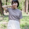 nomo ꕤ 隨性時光！小高領設計短袖上衣 （S/M/L）藍咖混色