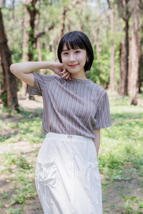 nomo ꕤ 隨性時光！小高領設計短袖上衣 （S/M/L）藍咖混色