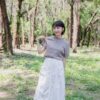 nomo ꕤ 隨性時光！小高領設計短袖上衣 （S/M/L）藍咖混色
