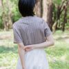 nomo ꕤ 隨性時光！小高領設計短袖上衣 （S/M/L）藍咖混色
