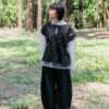 nomo ꕤ 田間野趣！緹花落肩綁帶背心