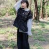 nomo ꕤ 田間野趣！緹花落肩綁帶背心