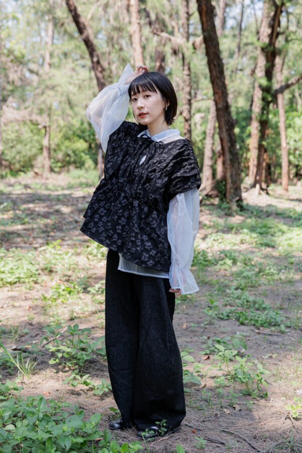 nomo ꕤ 田間野趣！緹花落肩綁帶背心