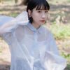 nomo ꕤ 柔和微光！澎澎袖透膚立領襯衫 藍