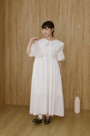 LINE_ALBUM_1103_251031_13 nomo ꕤ 雲上慢讀!大領片澎袖洋裝 白