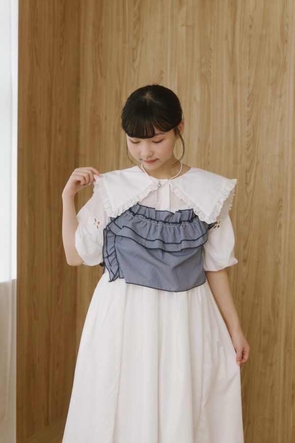 nomo ꕤ 映日微光！側綁帶短版背心 條紋