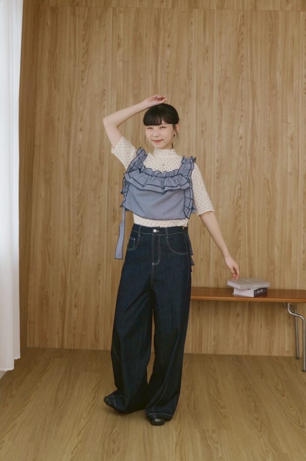 nomo ꕤ 映日微光！側綁帶短版背心 條紋