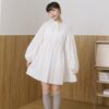 ❗️限量預購❗️ ꕤ 浮影晨露！澎袖立體小洋裝 白