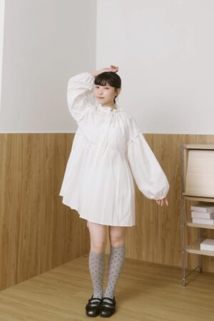 LINE_ALBUM_1103_251031_51 ❗️限量預購❗️ ꕤ 浮影晨露!澎袖立體小洋裝 白