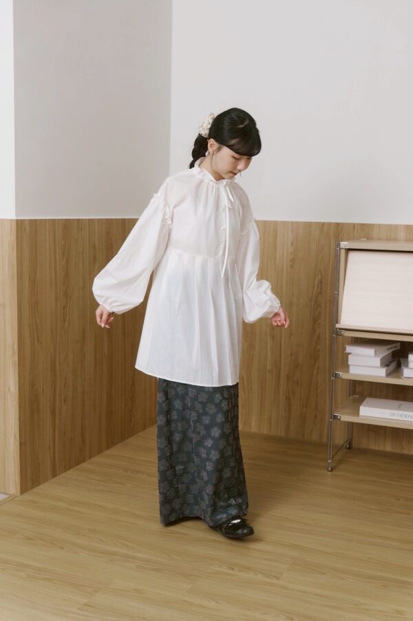 ❗️限量預購❗️ ꕤ 浮影晨露！澎袖立體小洋裝 白