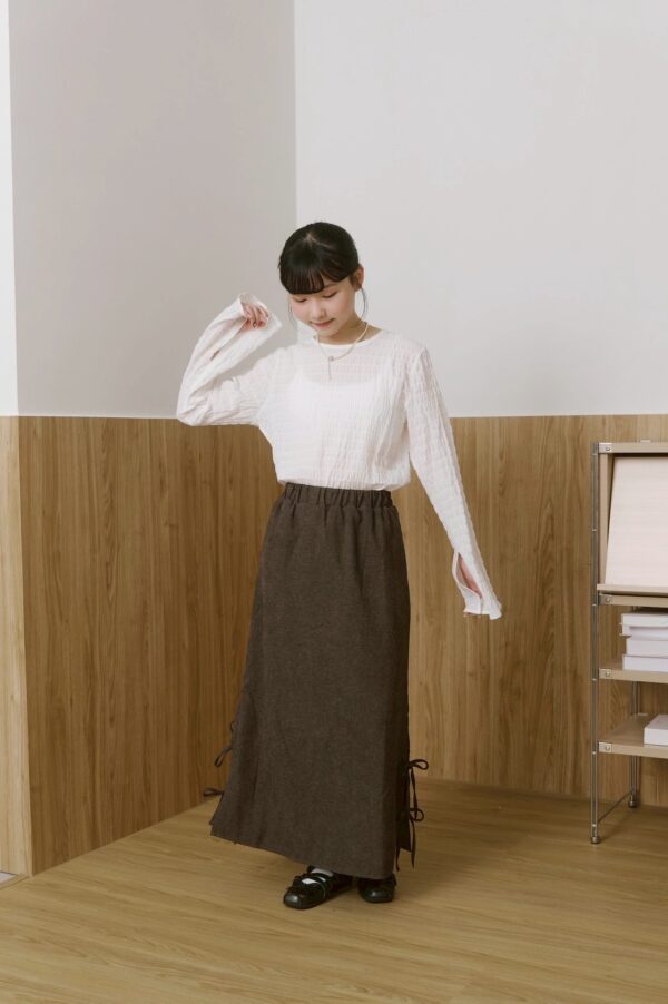 ❗️限量預購❗️ꕤ 緞語心弦！蝴蝶結造型毛呢長裙 （S/M/L）咖