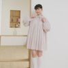 ❗️限量預購❗️ ꕤ 浮影晨露！澎袖立體小洋裝 條紋