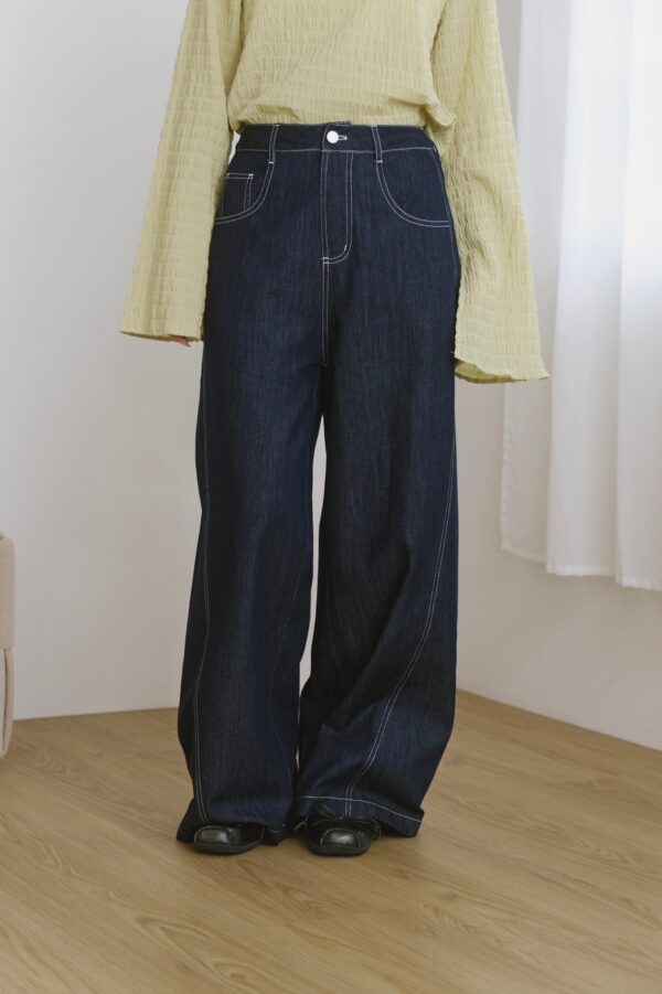 nomo ꕤ 午夜散步！輕薄車線剪裁牛仔褲 （S/M/L）