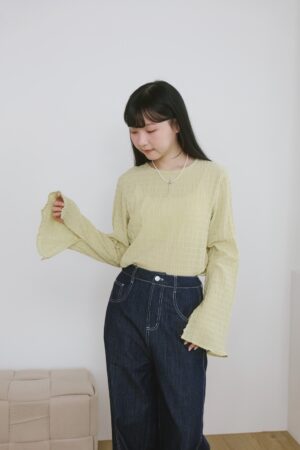 LINE_ALBUM_1103_251031_96 nomo ꕤ 午後薄光!2way設計傘袖織紋上衣 (S/M/L)綠