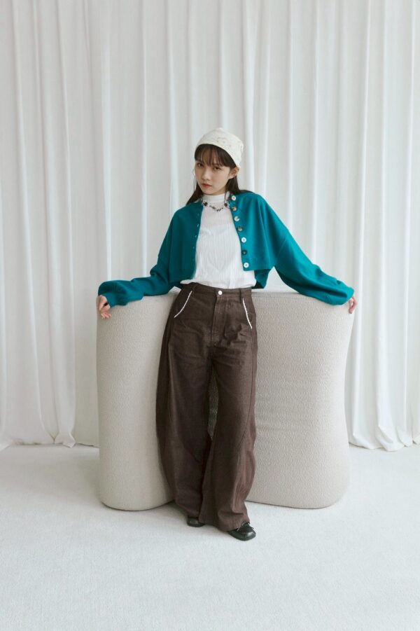 nomo ꕤ 自由足跡！寬版牛仔丹寧錐形褲 咖色 （S/M/L）