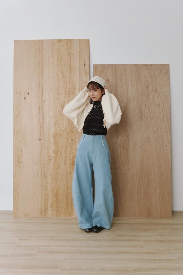 nomo ꕤ 柔軟纏繞！針織澎袖短版外套 米白