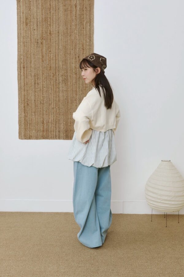 nomo ꕤ 冬日花開！彈性針織花花毛帽 咖色