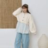 nomo ꕤ 柔軟纏繞！針織澎袖短版外套 米白
