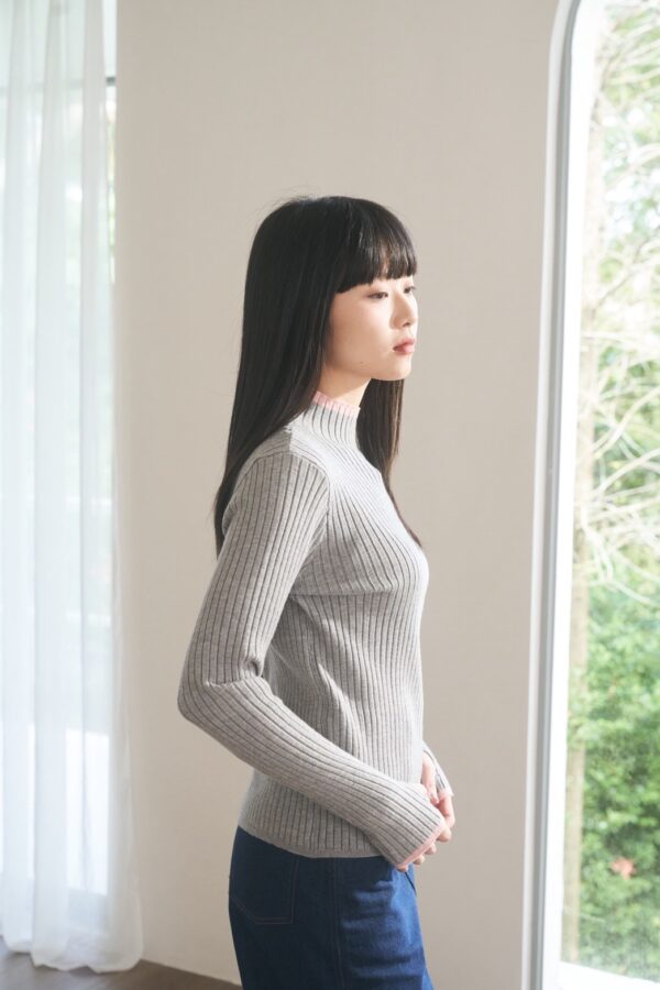 nomo ꕤ 暖冬童話！坑條柔暖套指長袖毛衣（S/M/L）灰