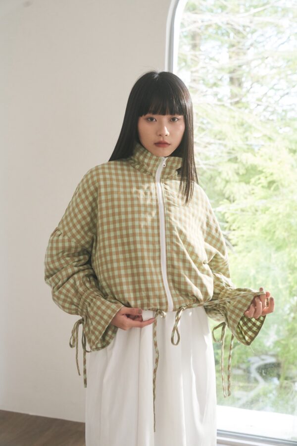 nomo ꕤ 焦糖格調！輕厚鋪棉格子外套 綠格子