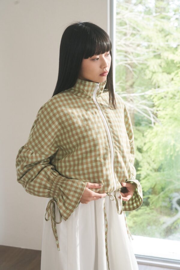 nomo ꕤ 焦糖格調！輕厚鋪棉格子外套 綠格子