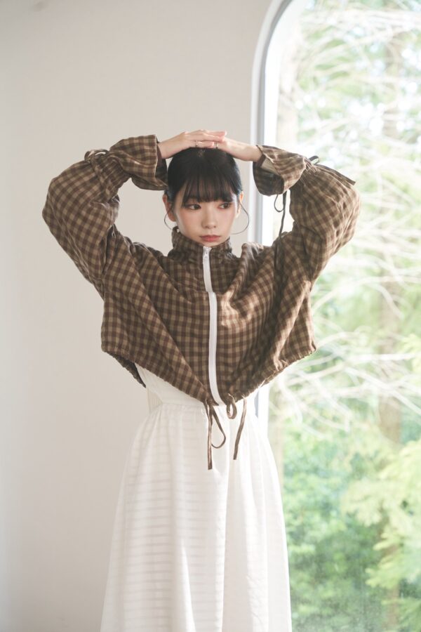 nomo ꕤ 焦糖格調！輕厚鋪棉格子外套 咖格子