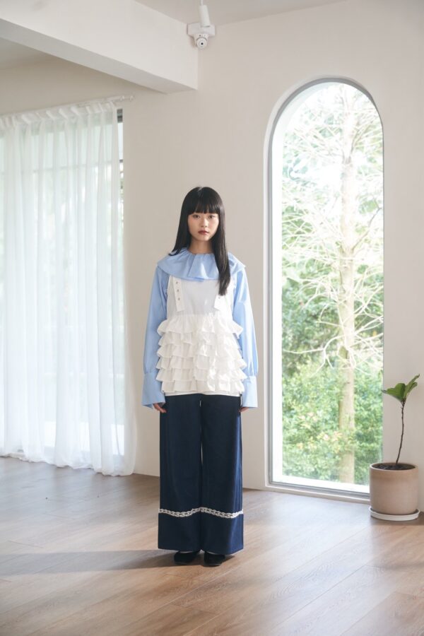 nomo ꕤ 藍野柔波！反摺蕾絲牛仔褲（S/M/L）