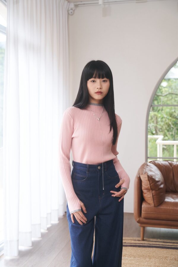 nomo ꕤ 暖冬童話！坑條柔暖套指長袖毛衣（S/M/L）粉