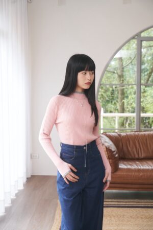 nomo ꕤ 暖冬童話！坑條柔暖套指長袖毛衣（S/M/L）粉