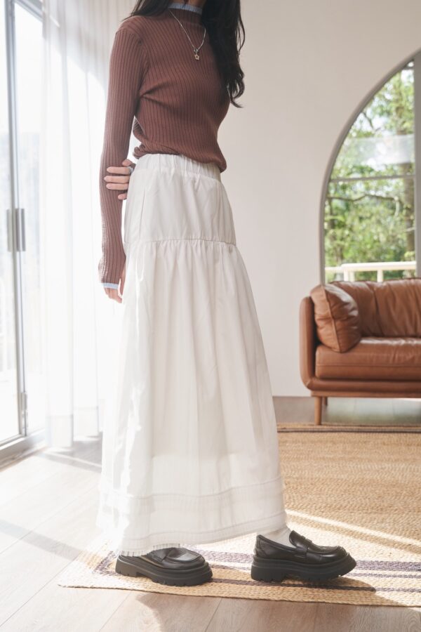 nomo ꕤ 浮光花漾！立體荷葉造型長裙（S/M/L）白