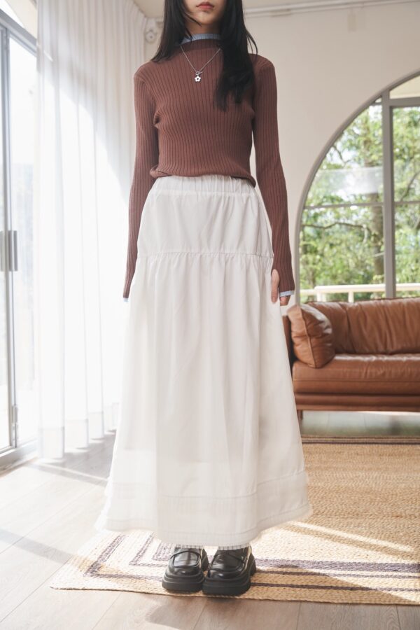 nomo ꕤ 浮光花漾！立體荷葉造型長裙（S/M/L）白