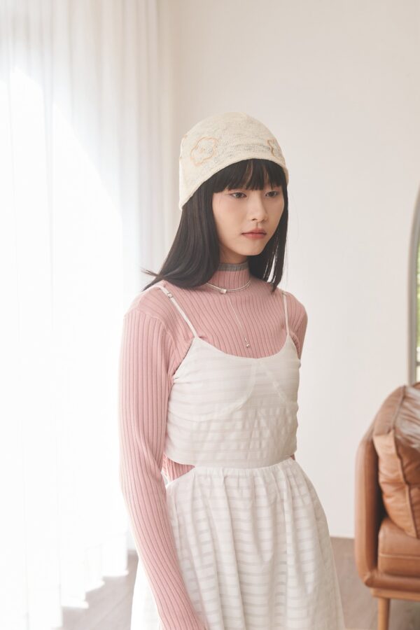 nomo ꕤ 暖冬童話！坑條柔暖套指長袖毛衣（S/M/L）粉